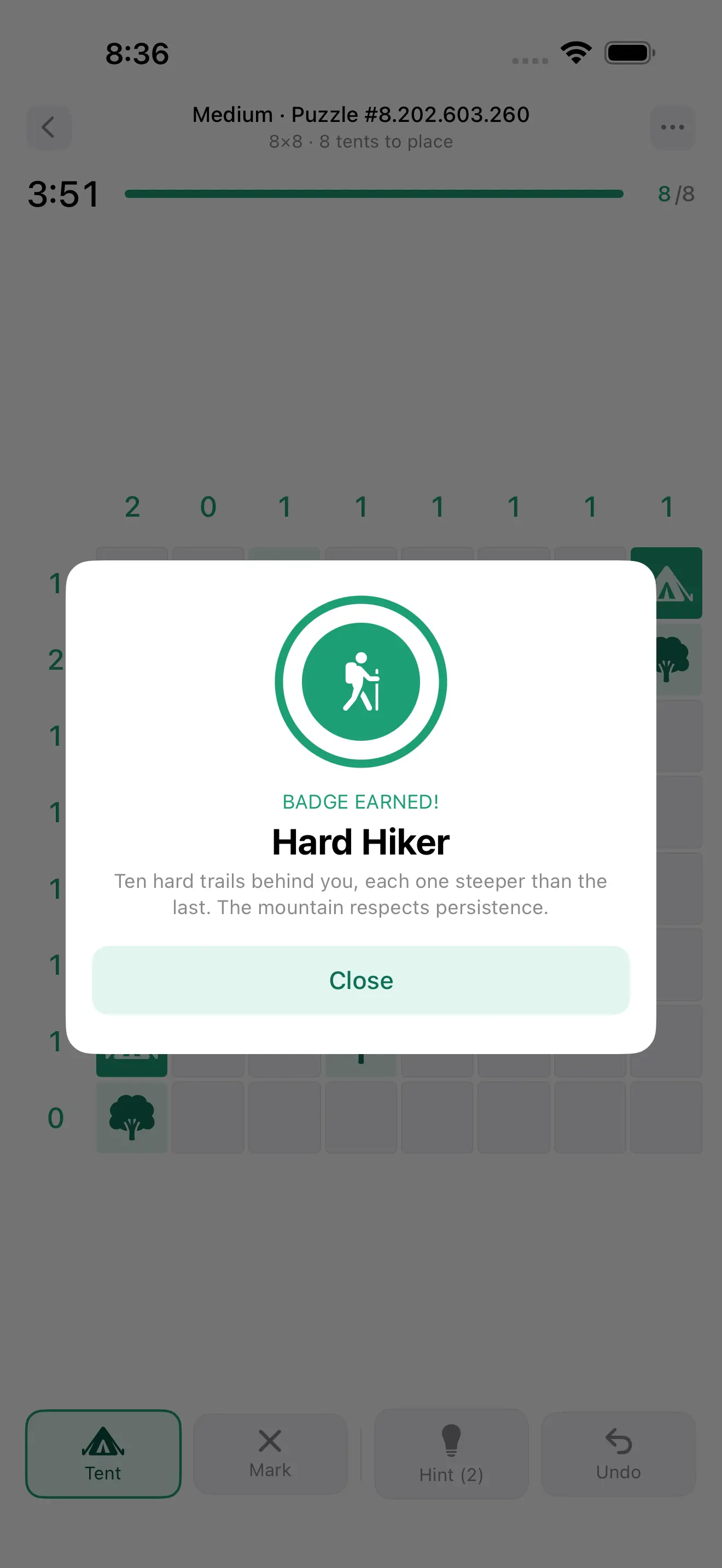 Badge earned celebration overlay